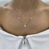 Diamond Chain Necklace 1.06 Carat White Gold 14K