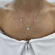 Diamond Chain Necklace 1.06 Carat White Gold 14K