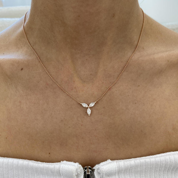 Diamond Chain Necklace 0.64 Carat Rose Gold 14K