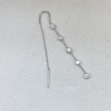 Diamond Threader Earrings 0.78 Carat White Gold 14K