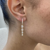 Diamond Drop Earrings 2.21 Carat Yellow Gold 14K