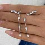 Diamond Drop Earrings 1.4 ct White Gold