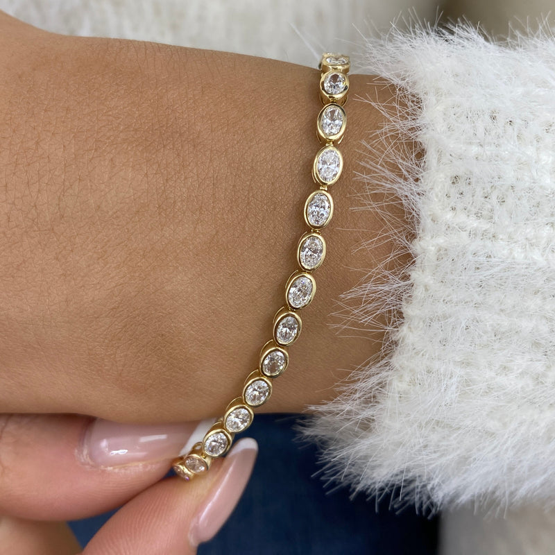 Diamond Tennis Bracelet 4 ct Yellow Gold