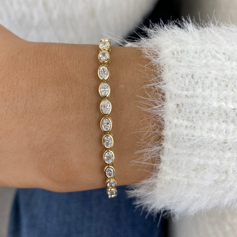 Diamond Tennis Bracelet 4 ct Yellow Gold