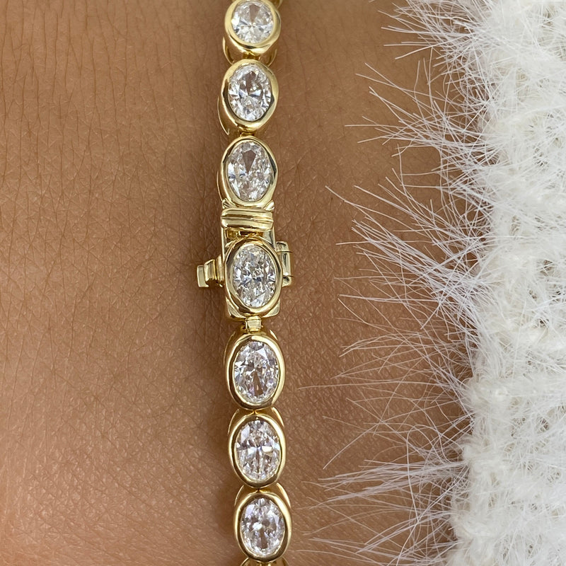 Diamond Tennis Bracelet 4 ct Yellow Gold