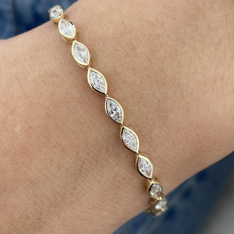 Diamond Tennis Bracelet 3.78 ct TCW, Yellow Gold 14K