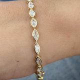 Diamond Tennis Bracelet 3.78 ct TCW, Yellow Gold 14K