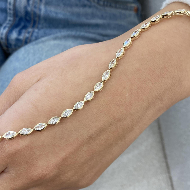 Diamond Tennis Bracelet 3.78 ct TCW, Yellow Gold 14K