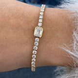 Diamond Tennis Bracelet 5.80 Carat Yellow Gold 14K