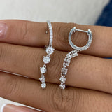 Diamond Dangle Earrings 1.3 ct White Gold