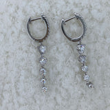 Diamond Dangle Earrings 1.2 ct White Gold