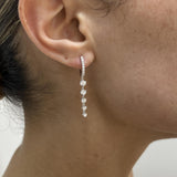 Diamond Drop Earrings 1.27 Carat White Gold 14K