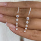 Diamond Drop Earrings 1.2 ct Rose Gold