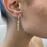 Diamond Drop Earrings 1.27 Carat Rose Gold 14K