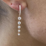 Diamond Drop Earrings 1.27 Carat Rose Gold 14K