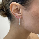 Diamond Threader Earrings 0.54 Carat White Gold 14K