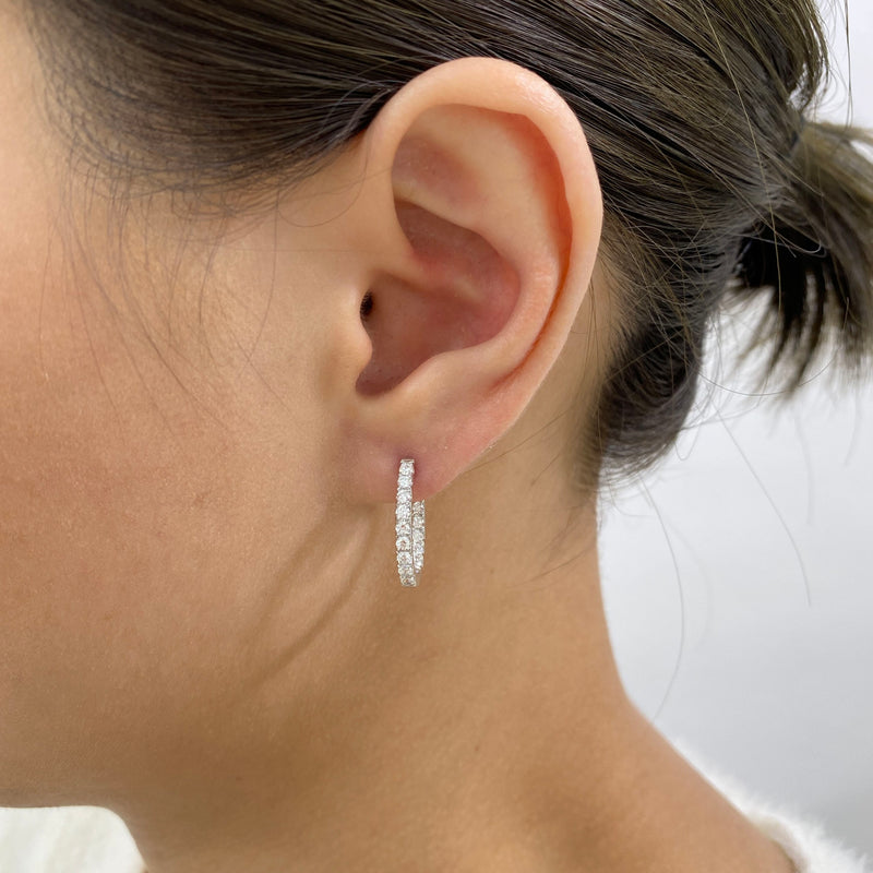Diamond Hoop Earrings 0.7 ct White Gold