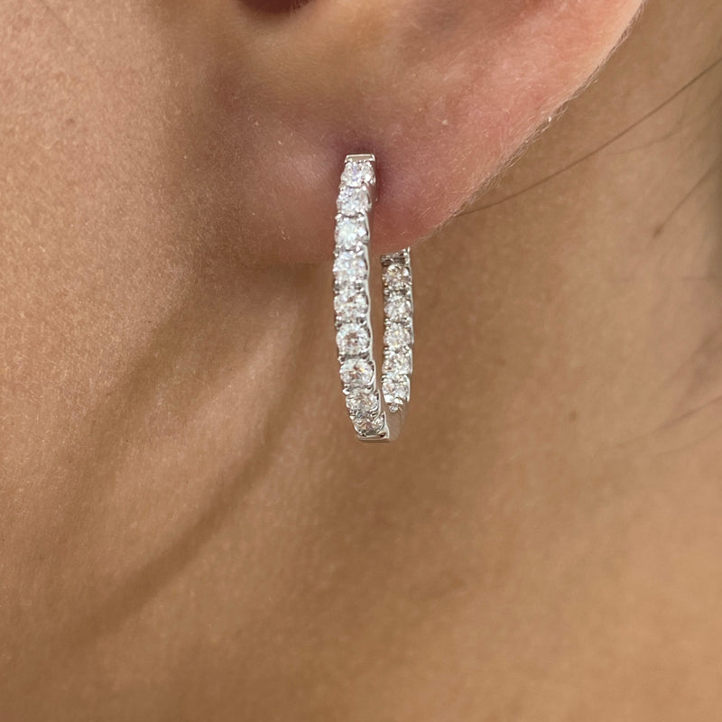 Diamond Hoop Earrings 0.75 ct White Gold
