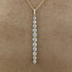 Diamond Lariat Necklace 1.25 Carat Yellow Gold 14K