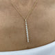 Diamond Lariat Necklace 1.25 Carat Yellow Gold 14K