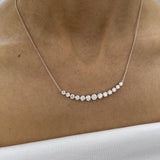 Diamond Chain Necklace 3.22 Carat White Gold 14K