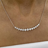 Diamond Chain Necklace 3.22 Carat White Gold 14K