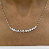 Diamond Chain Necklace 3.22 Carat White Gold 14K