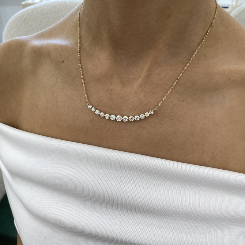 Diamond Collier Necklace 3.10 ct Yellow Gold