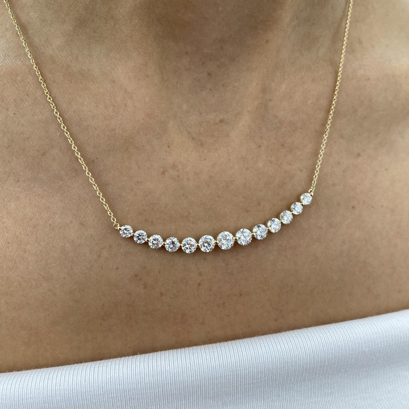 Diamond Collier Necklace 3.10 ct Yellow Gold