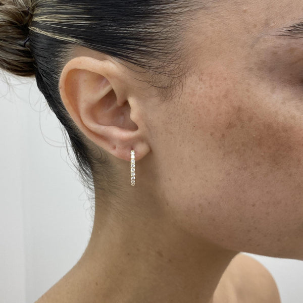 Diamond Hoop Earrings 0.78 Carat Yellow Gold 14K