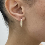 Diamond Hoop Earrings 0.78 Carat Yellow Gold 14K