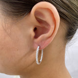 Diamond Hoop Earrings 1.2 ct White Gold