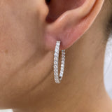 Diamond Hoop Earrings 1.25 ct White Gold