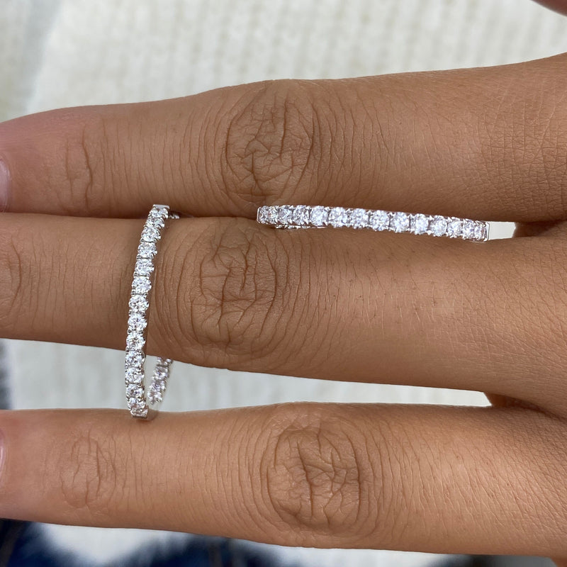 Diamond Hoop Earrings 1.2 ct White Gold