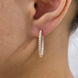 Diamond Hoop Earrings 1.29 ct Rose Gold