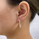 Diamond Hoop Earrings 1.2 ct Rose Gold