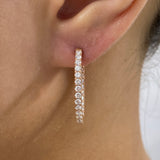Diamond Hoop Earrings 1.2 ct Rose Gold