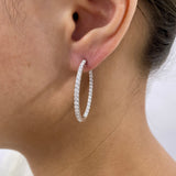 Diamond Hoop Earrings 1.6 ct White Gold