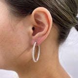 Diamond Hoop Earrings 1.6 ct White Gold