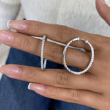 Diamond Hoop Earrings 1.7 ct White Gold
