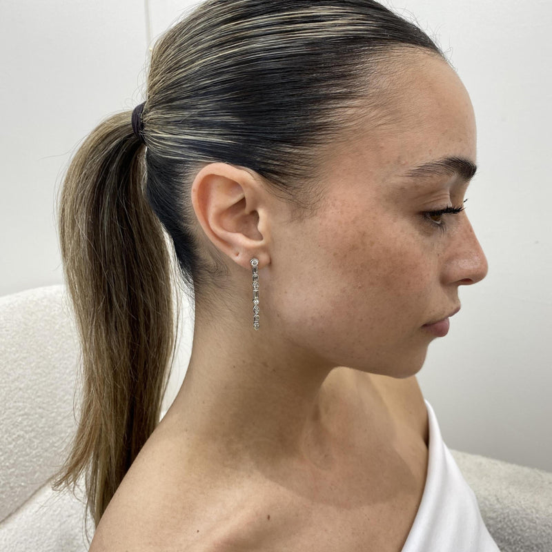 Diamond Drop Earrings 1.81 Carat White Gold 14K