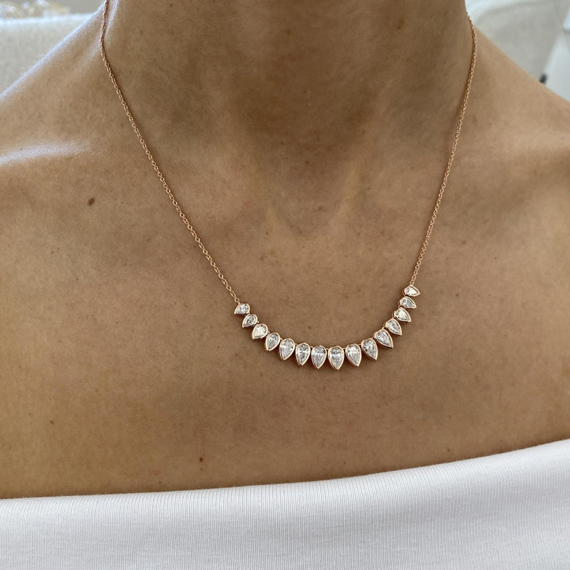 Diamond Chain Necklace 2.66 Carat Rose Gold 14K
