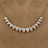 Diamond Chain Necklace 2.66 Carat Rose Gold 14K