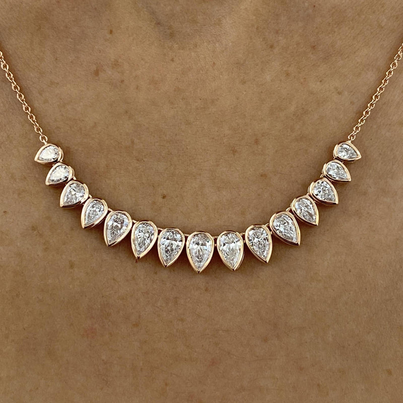 Diamond Chain Necklace 2.66 Carat Rose Gold 14K