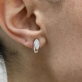 Diamond Huggie Earrings 0.63 Carat White Gold 14K