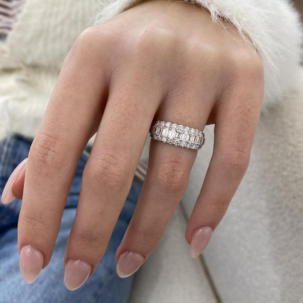 Diamond Wedding Band 1.59 Carat White Gold 14K