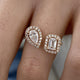 Diamond Two Stone Ring 1.10 Carat Rose Gold 14K