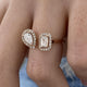 Diamond Two Stone Ring 1.10 Carat Rose Gold 14K
