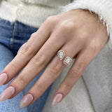 Diamond Two Stone Ring 1.10 Carat Rose Gold 14K