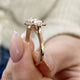 Diamond Two Stone Ring 1.10 Carat Rose Gold 14K